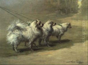 Pomeranians In A Park by Maud Earl