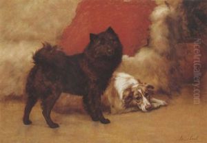 A Black Chow And A Collie by Maud Earl