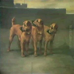 On Parade--irish Terriers by Maud Earl