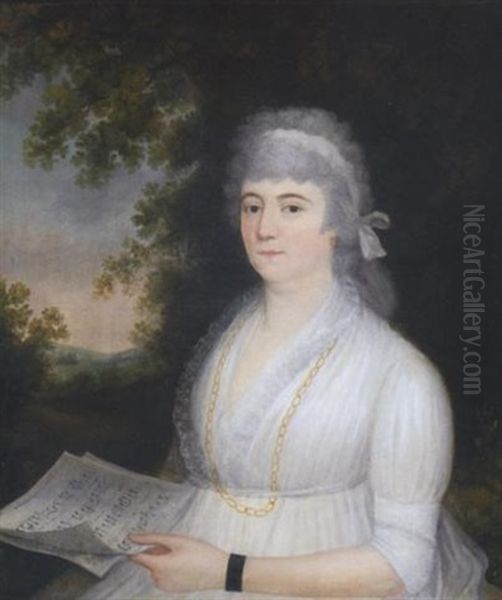 Portrait Of A Lady With Music Sheets - view 1