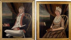 Portrait Of General Jonathan Davis (+ Portrait Of His First Wife Sarah Hammond; Pair, 2nd Dbl-sided) by Ralph Eleaser Whiteside Earl