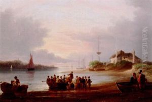 Boarding The Ferry by Thomas Earl