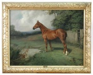 Popgun Iii, A Chestnut Hunter In A Landscape by Thomas Percy Earl