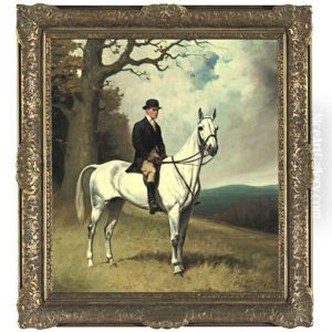 Walter Jeffords Sr. On His Favorite Grey Field Mare "little Boy Blue" by Thomas Percy Earl
