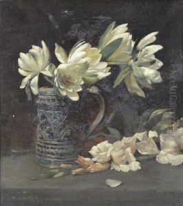 Still Life With Flowers In A Pitcher by Lawrence Carmichael Earle