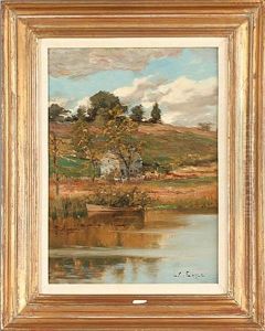 Landscape With House By The Lake by Lawrence Carmichael Earle