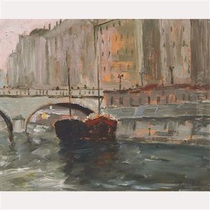 Sur La Seine; April In Paris (2 Works) by Paul Barnard Earle