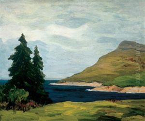 Trees By The Shoreline by Paul Barnard Earle