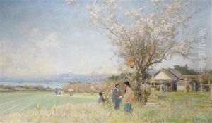 A Distant View Of Kobe And The Inland Sea (japanese Tea Garden In Kobe) by Sir Alfred East