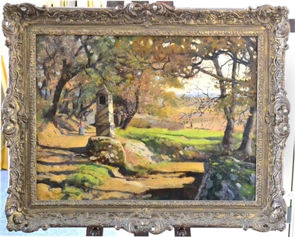 Figure Walking Through Woodland - view 1