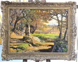Figure Walking Through Woodland by Sir Alfred East