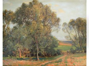 The Path Through The Field by Sir Alfred East
