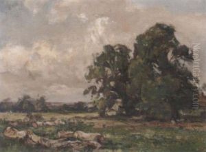 Across The Meadow by Sir Alfred East