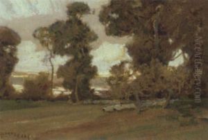 Sheep In A Pasture by Sir Alfred East