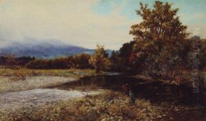 Autumn Riverscape With Shorebird