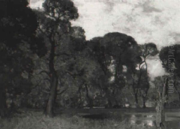 A Wooded River Landscape With Cattle Grazing - view 1