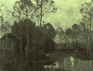 Boating At The Edge Of The Woods by Sir Alfred East