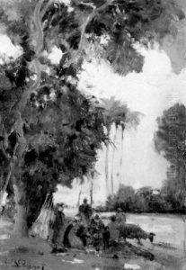 Shepherds Beneath A Tree by Sir Alfred East