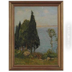 Pine Trees On The Shore by Charles Warren Eaton