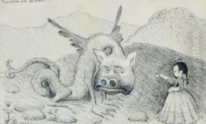Prinsessan & Draken by Ivar Arosenius