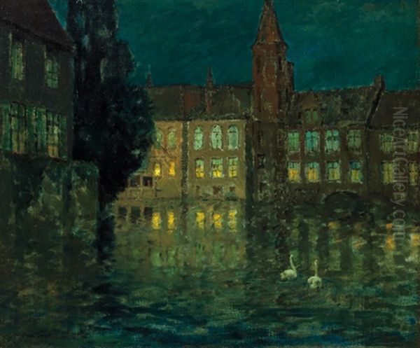 Swans In The Moonlight - view 1