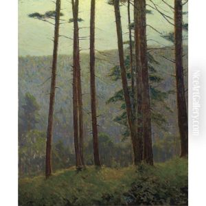 In Pennsylvania Woods (silhouette Pines) by Charles Warren Eaton