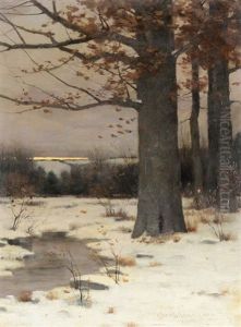Winter Sunset In The Woods by Charles Warren Eaton