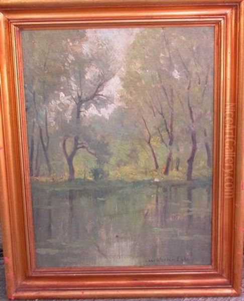 Tonalist Wooded Landscape With River - view 1