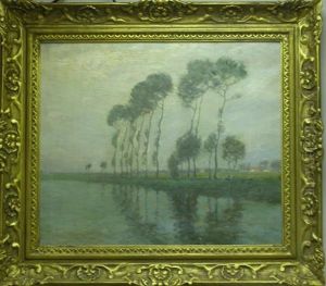 Canal Near Brages, Canal Landscape With Waving Trees And Houses by Charles Warren Eaton