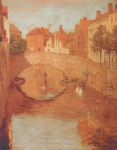 Canal In Bruges by Charles Warren Eaton
