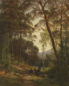 Picknick Auf Der Waldlichtung by Fritz Ebel