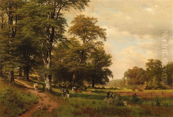 An Idyllic Summer"s Day By The Pond - view 1