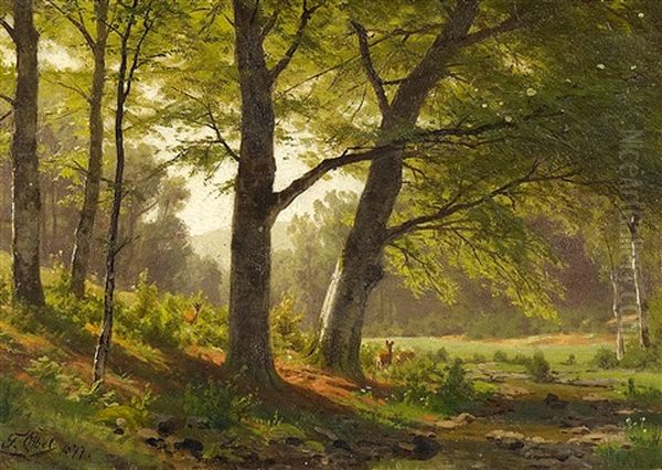 Rehe Auf Der Waldlichtung - view 1