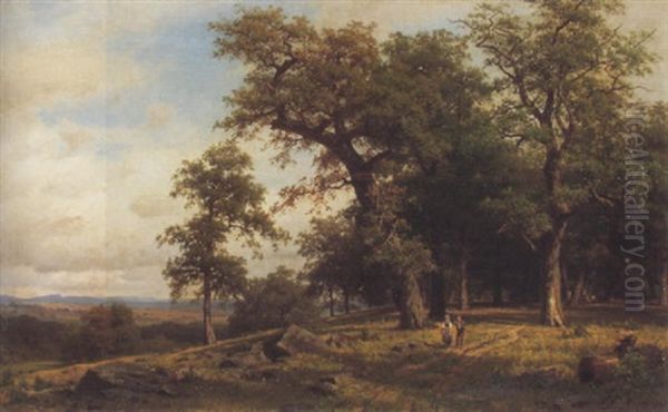 Landschaft Mit Eichenwald Und Figuren - view 1