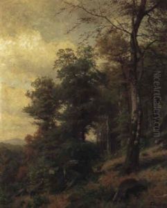 Herbstlicher Wald by Fritz Carl Werner Ebel