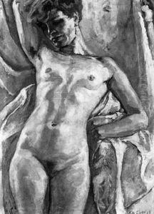 Liegender Frauenakt by Elk (Emil) Eber