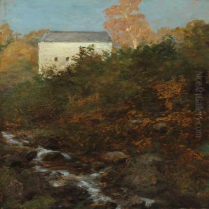 White House Near Stream by Carl Arp