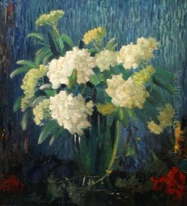 Stilleven Met Hortensia's by Guillaume Eberhard