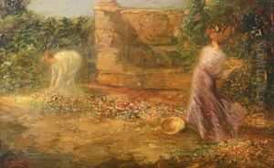 Twee Dames Tussen De Bloemen by Guillaume Eberhard