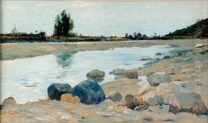 River Landscape by Carl Arp