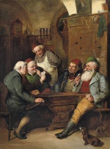 Beim Kartenspiel - Playing Cards by Adolf Eberle