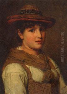 A Portrait Of A Young Lady Wearing A Hat