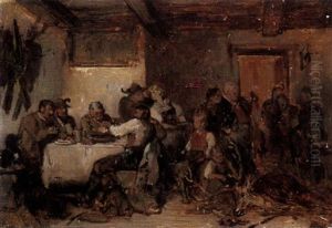 Jagdgesellschaft In Der Bauernstube by Adolf Eberle