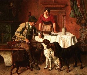 In The Huntsman's Lodge by Adolf Eberle