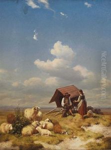Schafer Bei Der Mittagsrast