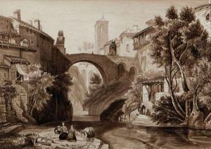 Vista De Ciudad Y Ribera De Rio by Jose Arpa