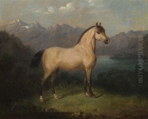 Portrait Of A Horse With The Veldesersee In The Background