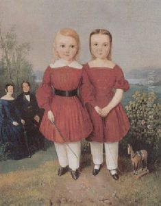 Portrait Eines Zwillingsparchens