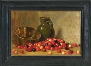 Stillleben Mit Kirschen by Max Ebersberger