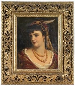Portrait Einer Jungen Dame Mit Perlenschmuck Portrait Einer Jungen Dame Mit Perlenschmuck